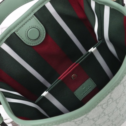 GUCCI GG EMBLEM MINI BUCKER BAG