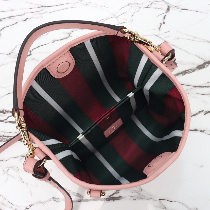 GUCCI GG EMBLEM MINI BUCKER BAG