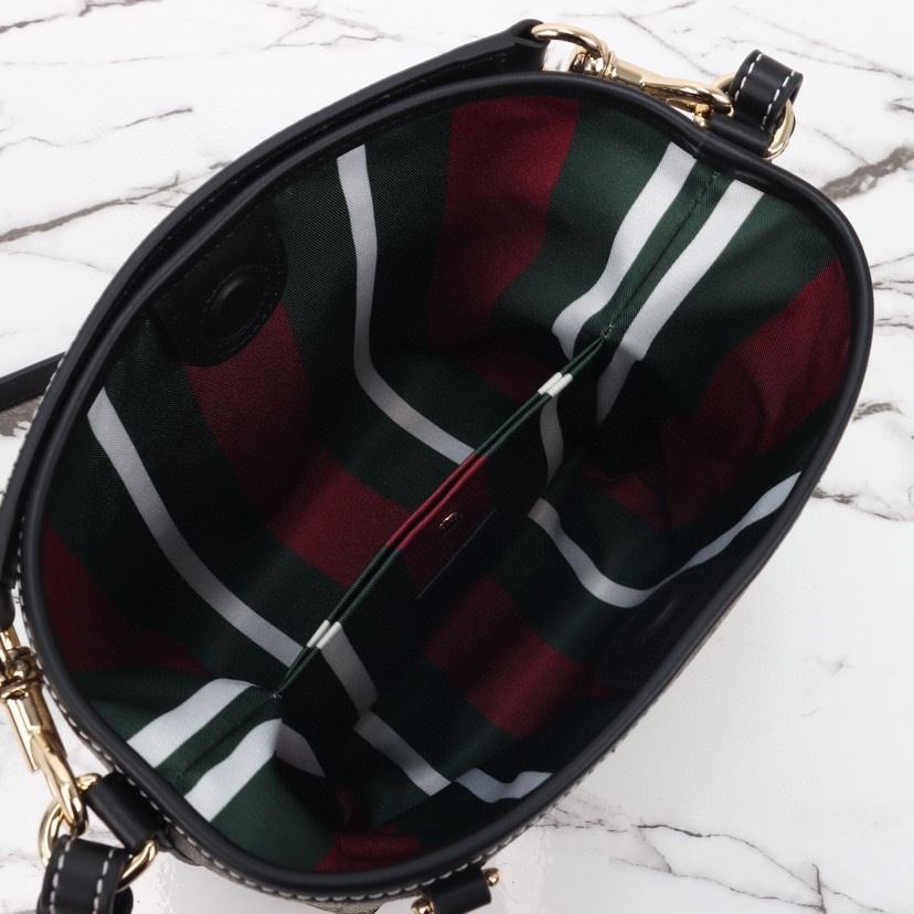 GUCCI GG EMBLEM MINI BUCKER BAG
