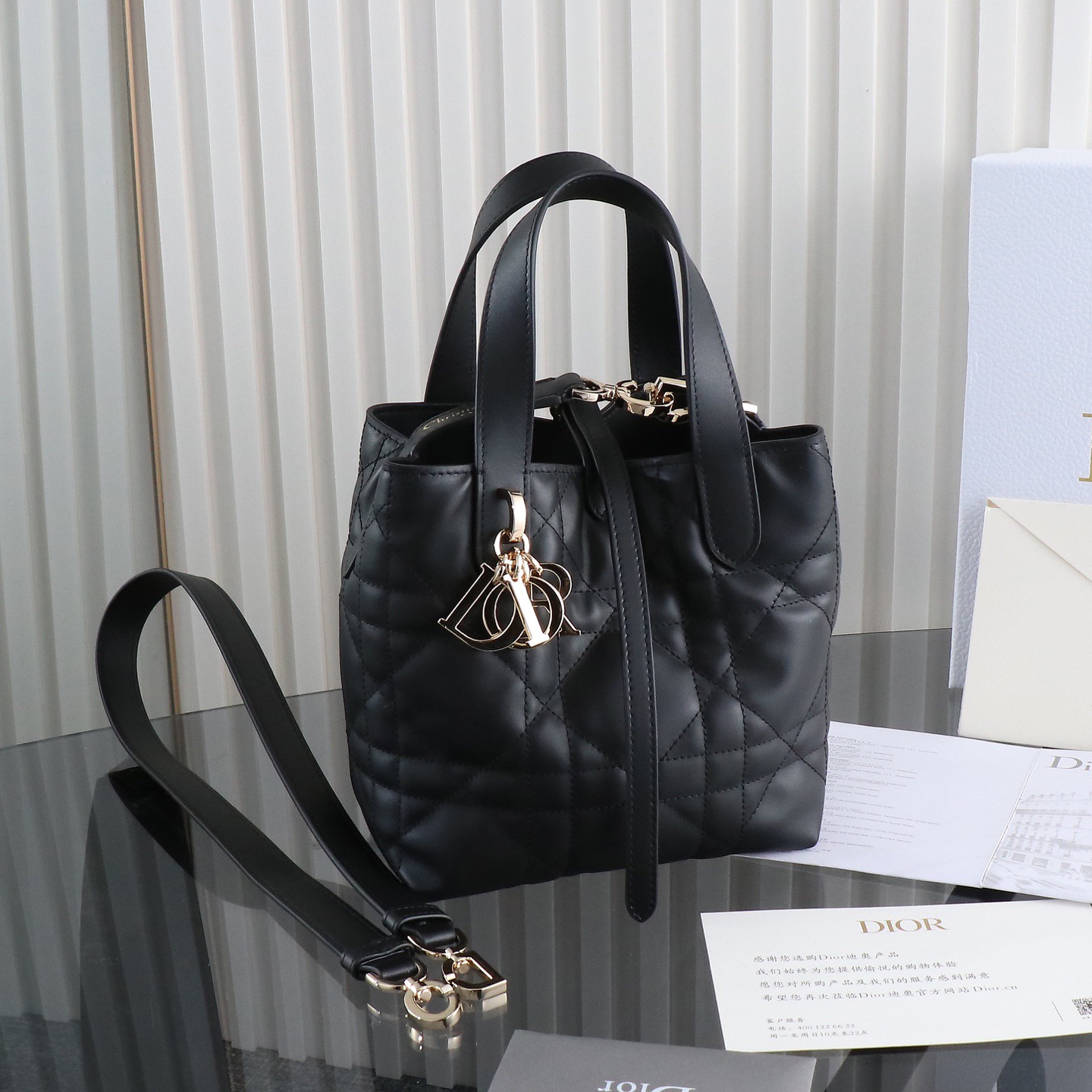 Small Dior Toujours Vertical Tote Bag