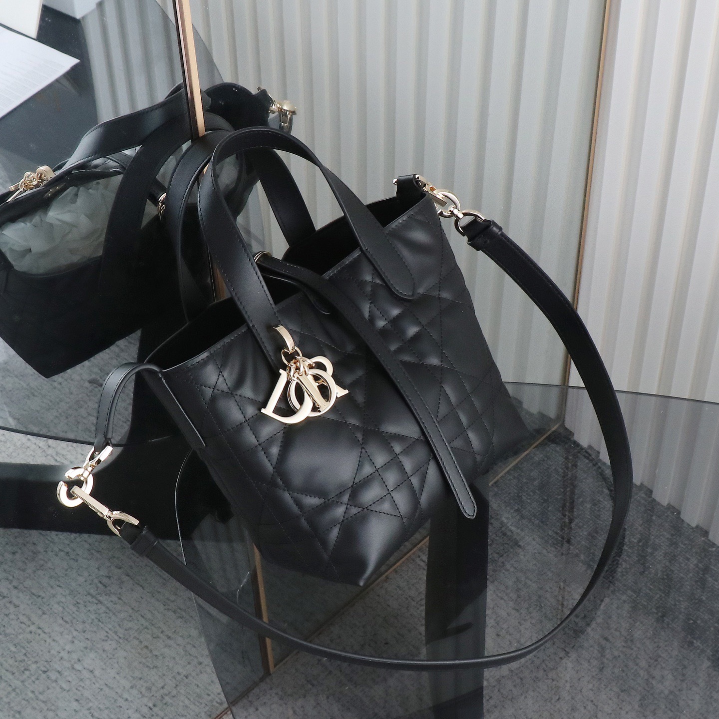 Small Dior Toujours Vertical Tote Bag