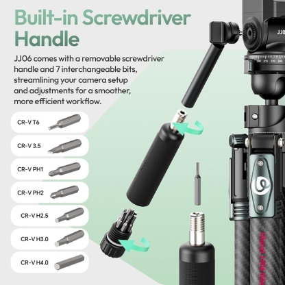 Ulanzi JJ06 GlideGo Overhead Carbon Fiber Video Travel Camera Tripod (T081)