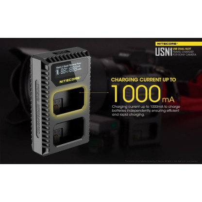 Nitecore USN1 Dual-Slot USB Travel Charger (For Sony NP-FW50)