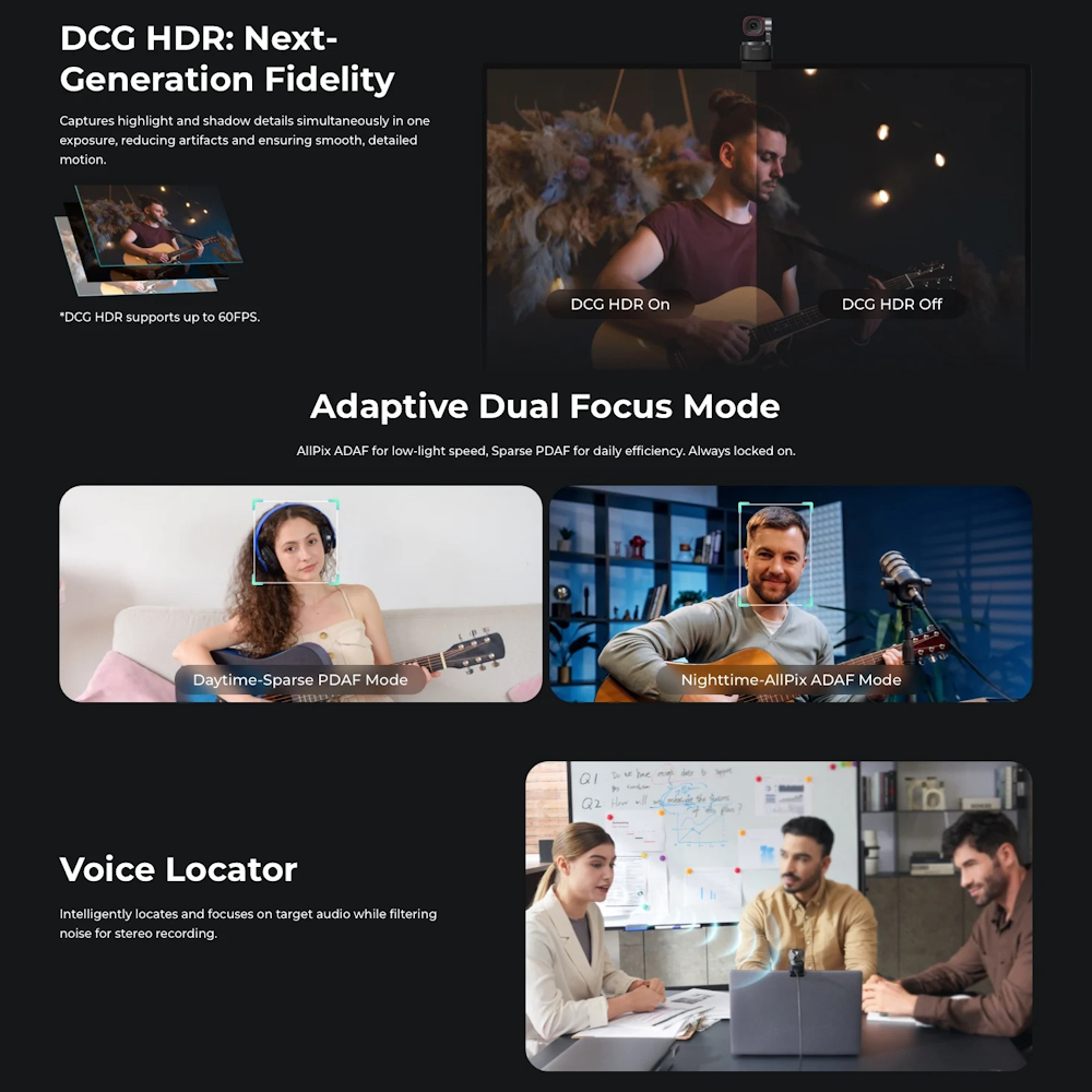 OBSBOT Tiny 3 AI-Powered PTZ 4K Webcam