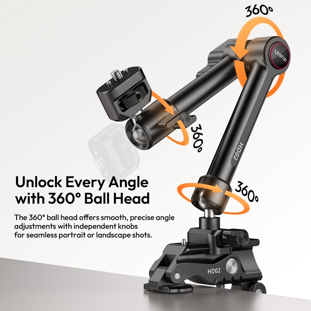 Ulanzi HD02 10 inch Magic Arm Kit with Crab Clamp (T098 / T099)