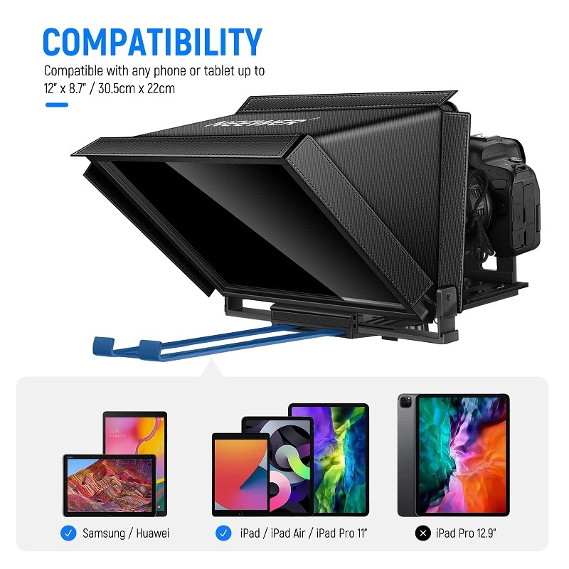 Neewer X12 12" Tablet Teleprompter (For 12” Tablet's width up to 22cm)