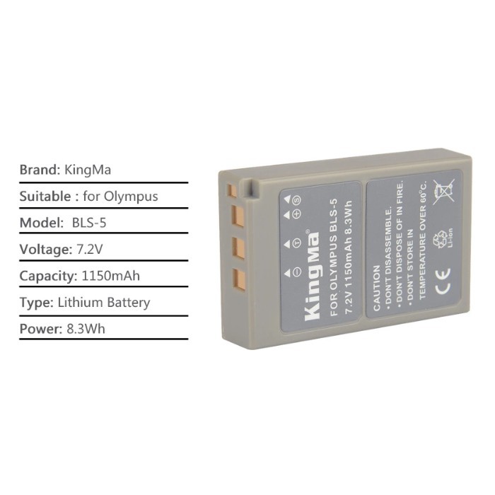 KingMa BLS-5 Battery (For Olympus BLS-50 / BLS-5 / BLS-1)
