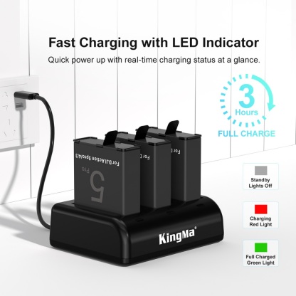 KingMa BM068 Charger / BCX204 Battery (For DJI Osmo 360 / Action 5 Pro / Action 4 / Action 3 Cameras)