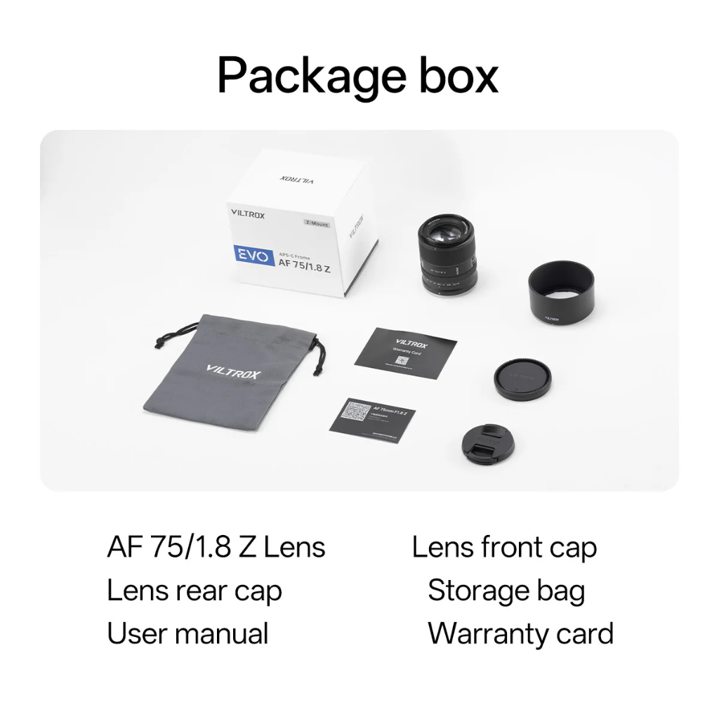 Viltrox AF 75mm F/1.8 EVO APS-C Lens (Fujifilm X / Nikon Z / Sony E Mount)