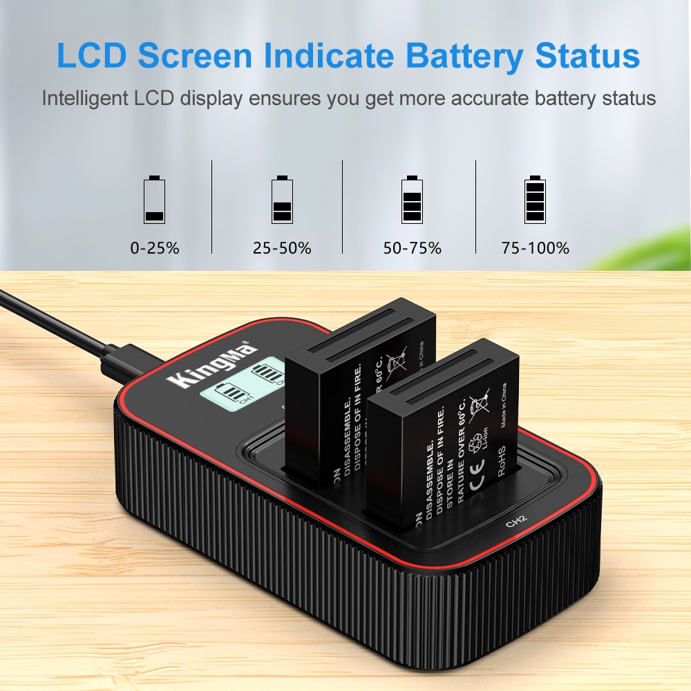 KingMa DB-120 1850mAh Battery / Charger / Charger Kit (For Ricoh GR IV)