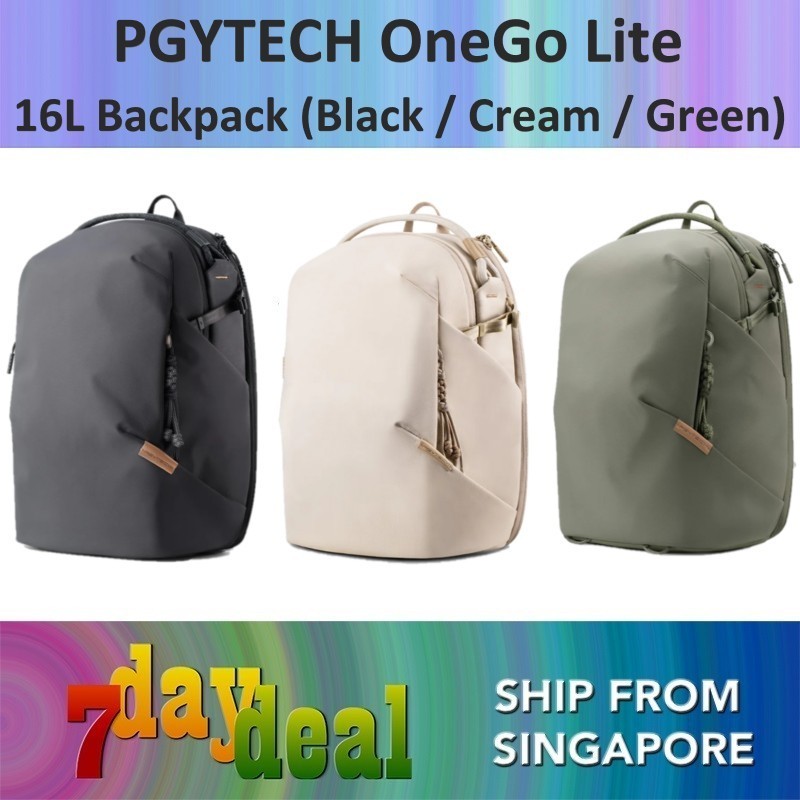 PGYTECH OneGo Lite Backpack 16L (Black / Cream / Green)