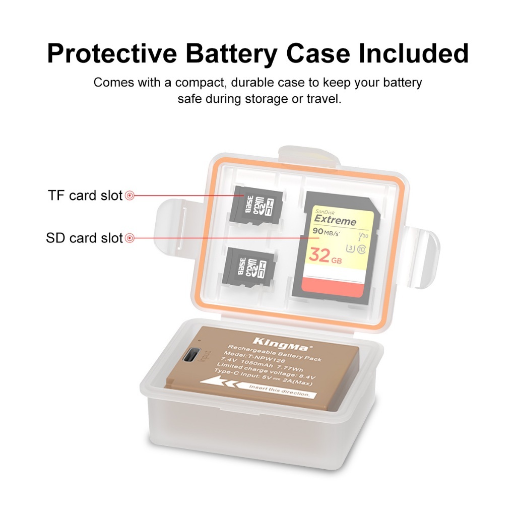 KingMa NP-W126 Battery / Battery with Type-C Port (For Fujifilm)