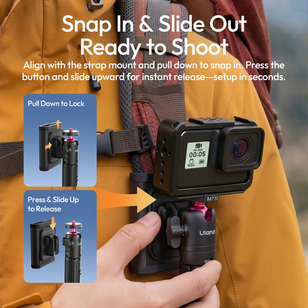 Ulanzi MT55 SnapGo Mini Selfie Stick Tripod (T165)-7daydeal