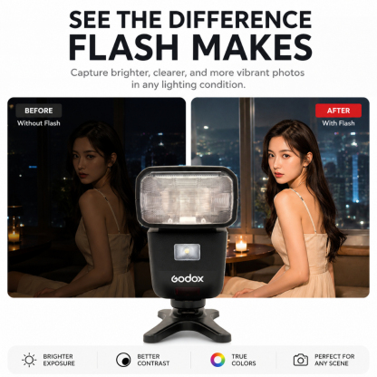 Godox V480 TTL Flash (Sony / Fujifilm / Nikon / Canon / Olympus Mount)-7daydeal
