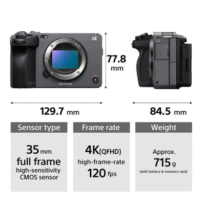 Sony FX3 Full-Frame Cinema Camera Body Only (FX 3 ILME-FX3)