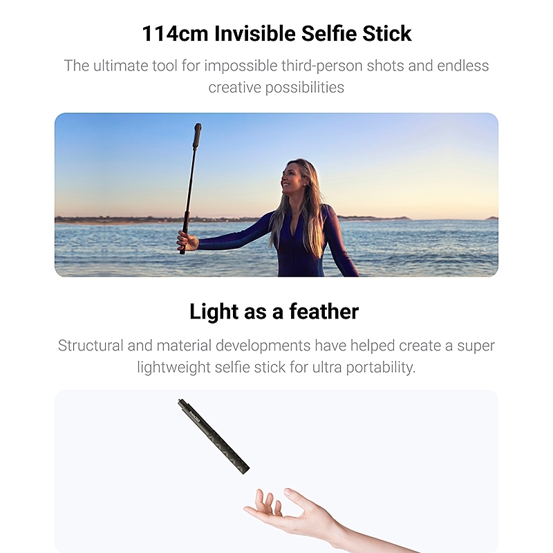 5-in-1 Combo Kit: Selfie Stick / Bicycle, Wrist, Chest Strap / Tripod (Insta360 / DJI / GoPro / Ricoh / Akaso / Kandao)