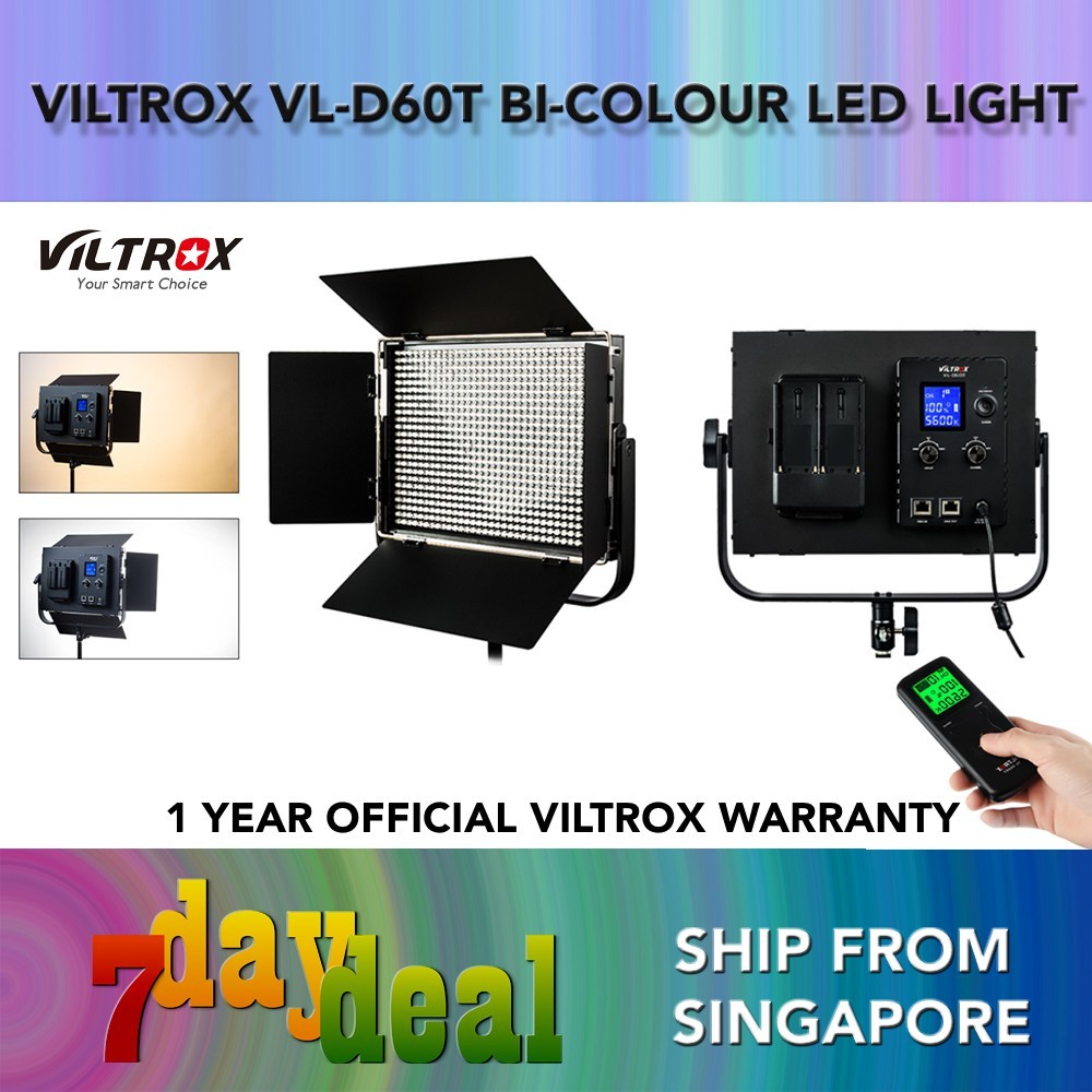 VILTROX VL-D60T (CRI>95 | 6324 Lumen | 3300K-5600K) Bi-Color Video LED