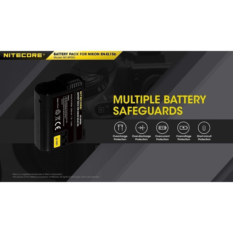 Nitecore EN-EL15B Rechargeable Lithium Ion Battery (For Nikon EL15 / EL15A / EL15B) — NC-BP006