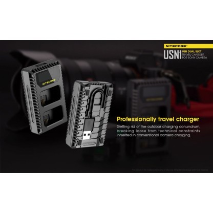 Nitecore USN1 Dual-Slot USB Travel Charger (For Sony NP-FW50)