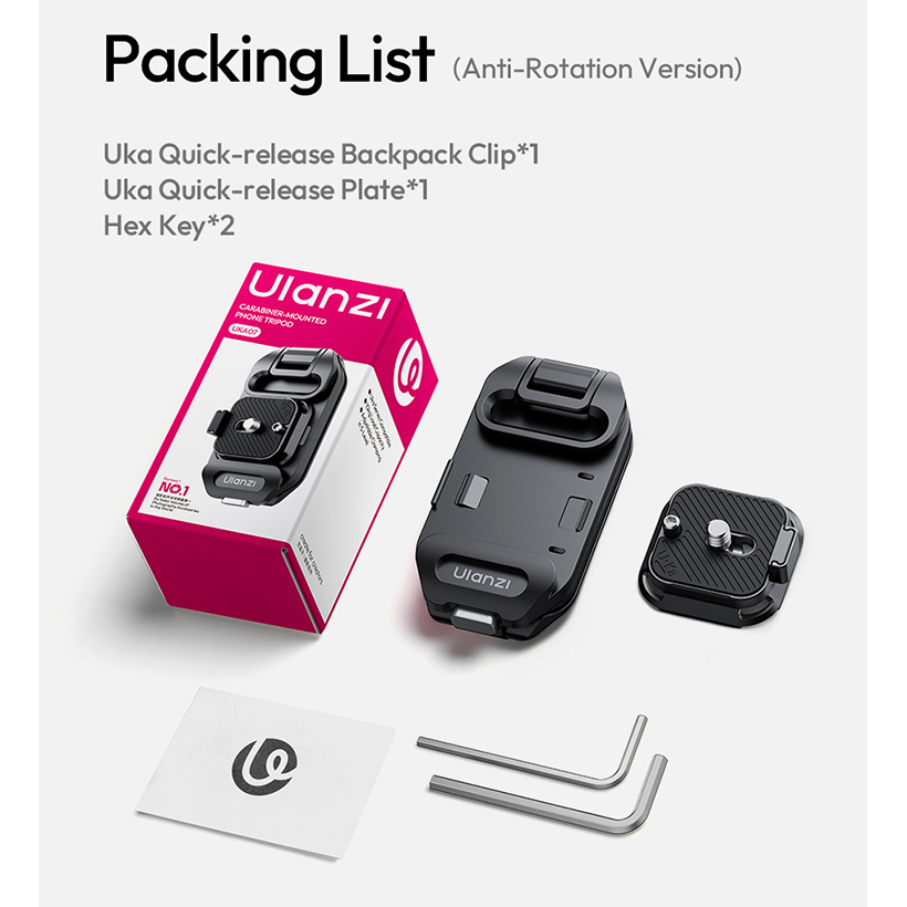 Ulanzi UKA07 Quick-Release Kit for Camera Backpack Strap Clip (C035)