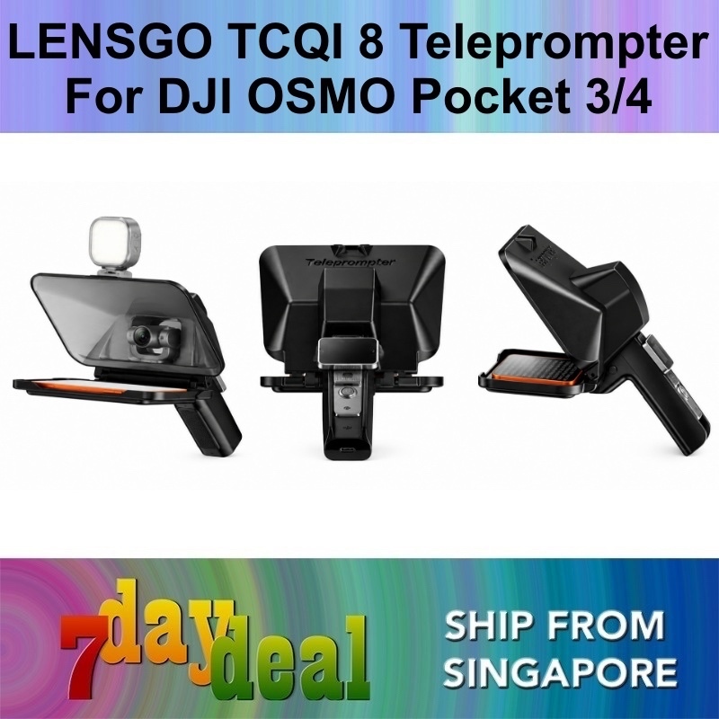 LENSGO TCQI 8 Teleprompter (For DJI Pocket 3 / 4 and Laptop)