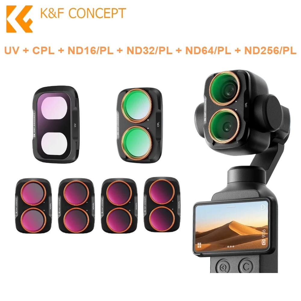 K&F UV / CPL / Black Mist / ND2-32 / ND32-512 / Anti-Light Pollution / Wide Angle Filter (For Dji Pocket 4P)