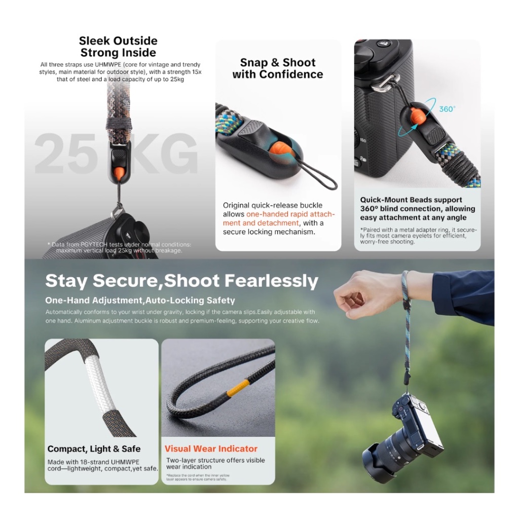 PGYTECH Camera Wrist Strap Slim (Outdoor / Trendy)