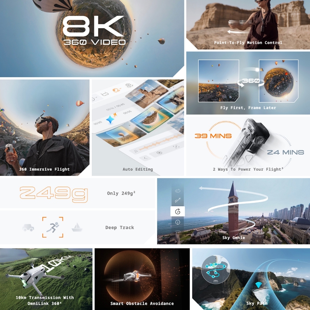 Antigravity A1 8k 360 Drone (Standard / Explorer / Infinity Bundle)