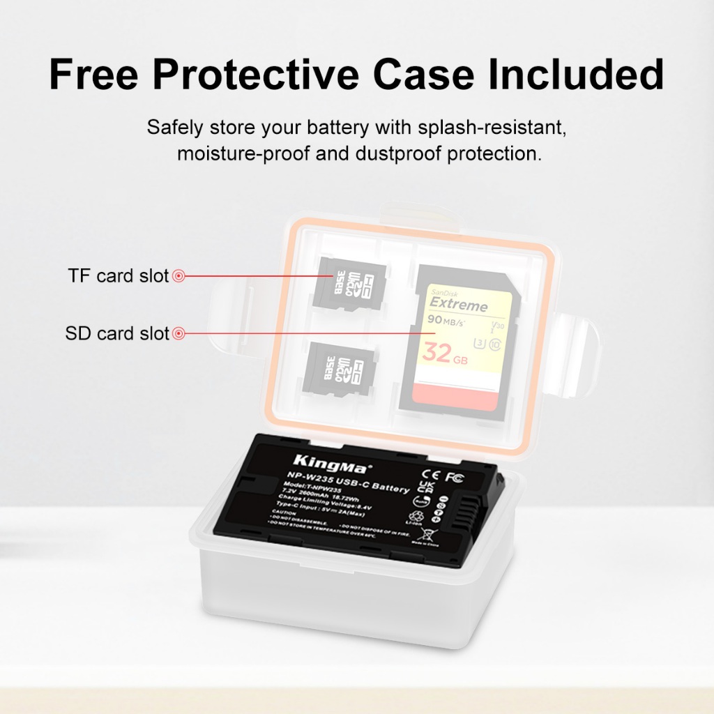 KingMa NP-W235 2600mAh Battery / Battery with Type-C Port / 2400mAh Battery Charger Kit