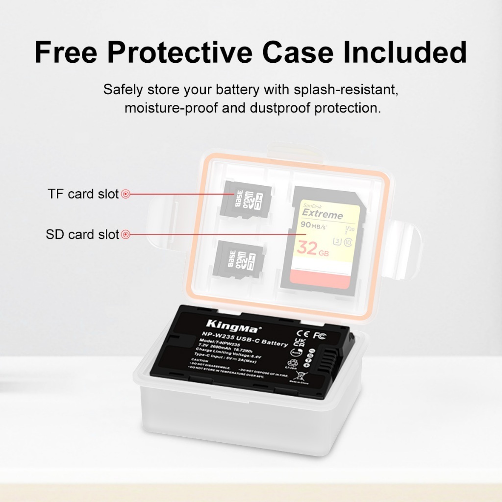 KingMa NP-W235 2600mAh Battery / Battery with Type-C Port / 2400mAh Battery Charger Kit