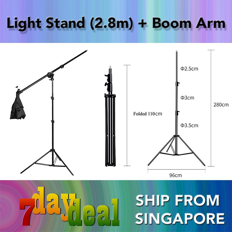 HoliCRAFT 2.8m Light Stand + Boom Arm Kit