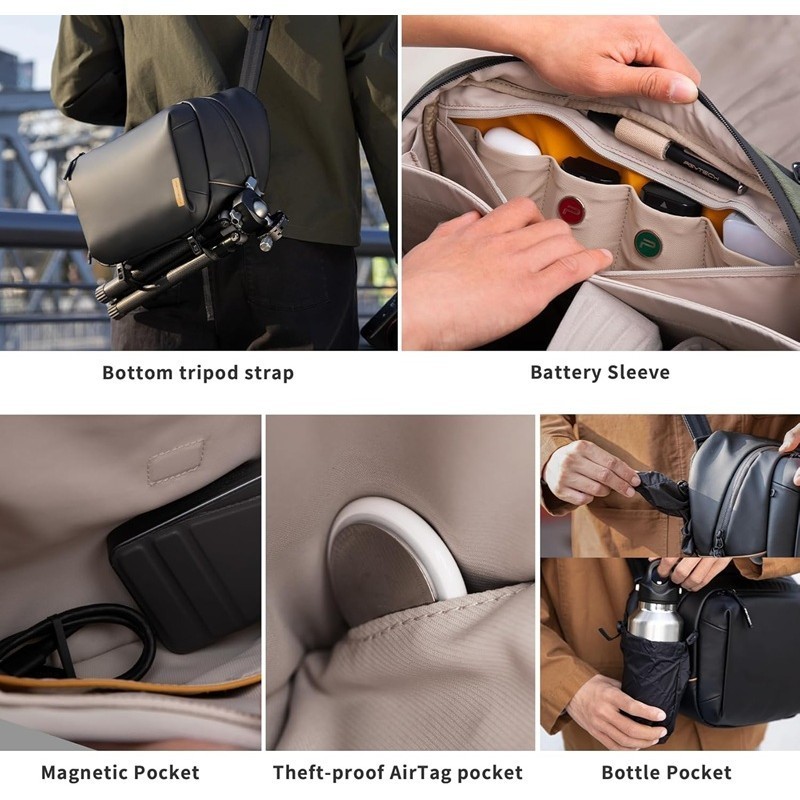 PGYTECH OneGo Solo Sling Bag V2 10L (Black / Green)