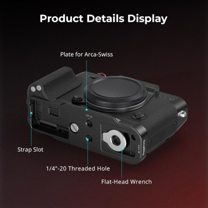SmallRig L-Shaped Mount Plate For Fuji X-T30 III / X-T30 II / X-T30 (Black 5663 / Charcoal Silver 5665 / Silver 5664)-7daydeal