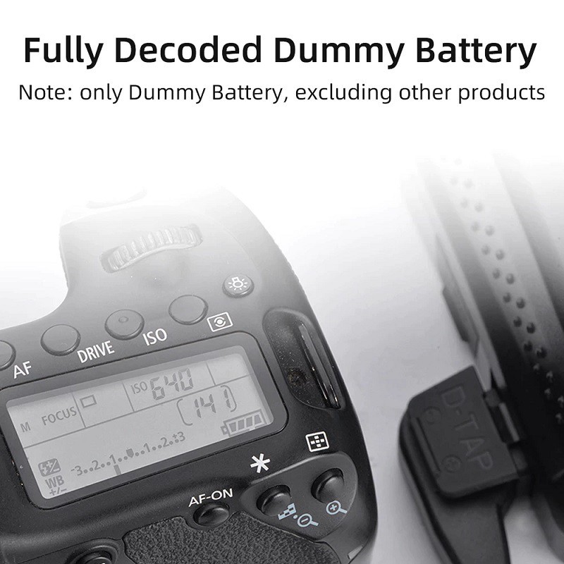 KingMa D-TAP to Dummy Battery (Fully Decoded For Canon LP-E17)