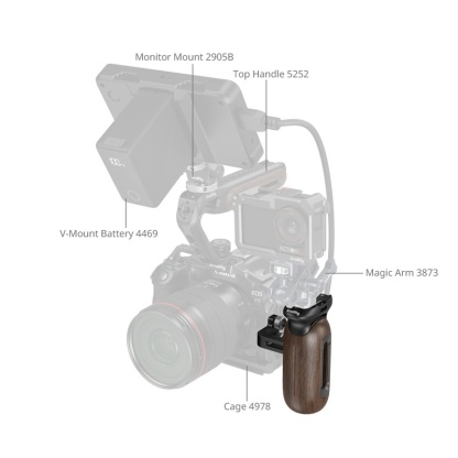 SmallRig Wooden Side Handle with 1/4"-20 Screws (5237)