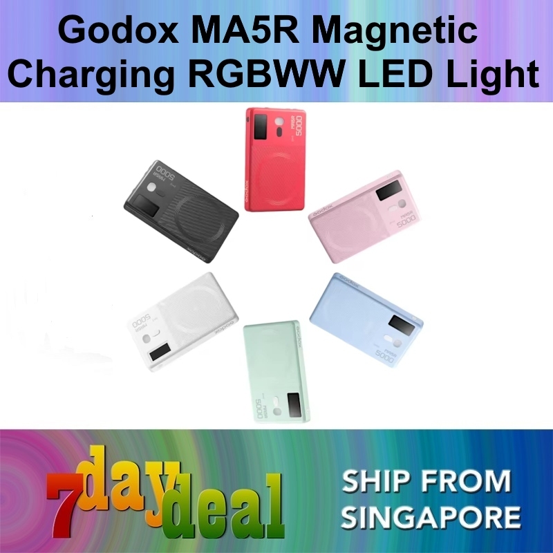 Godox MA5R RGBWW Magnetic Charging LED Light and Power Bank