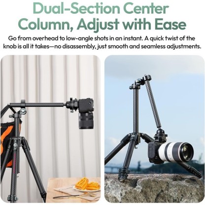 Ulanzi JJ05 GlideGo Overhead Carbon Fiber Travel Camera Tripod (T140)