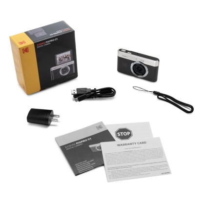 Kodak PIXPRO C1 Compact Digital Camera (Black / Brown / Tan)