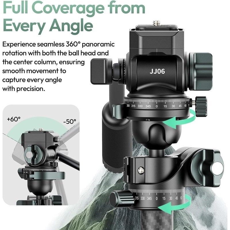 Ulanzi JJ06 GlideGo Overhead Carbon Fiber Video Travel Camera Tripod (T081)