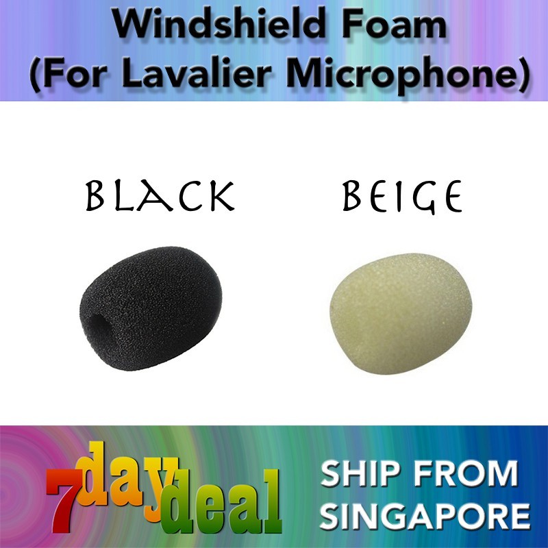 HoliCRAFT Windshield Foam for Lavalier Lapel Microphone (Black or Beig