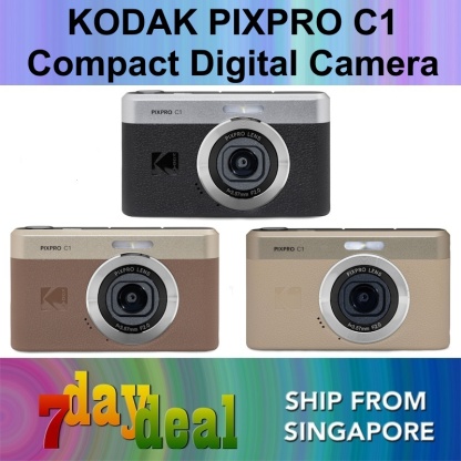 Kodak PIXPRO C1 Compact Digital Camera (Black / Brown / Tan)