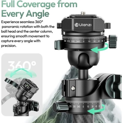 Ulanzi JJ05 GlideGo Overhead Carbon Fiber Travel Camera Tripod (T140)