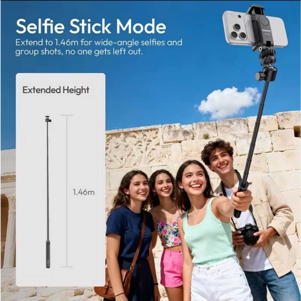 Ulanzi TT24 Cka Quick Release Selfie Stick for Action Camera and Compact Camera (S044)