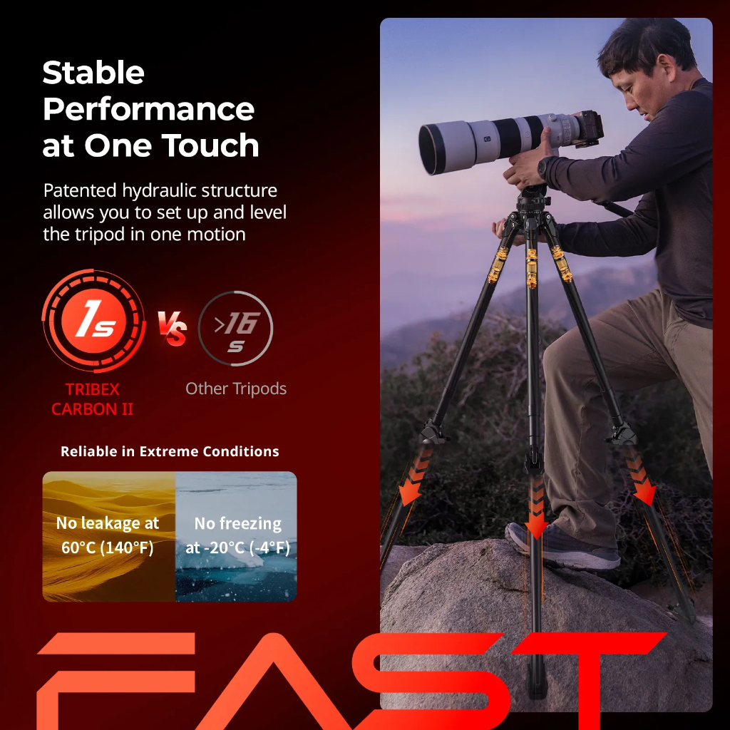 SmallRig x Potato Jet TRIBEX CARBON II Tripod With Dynamic Balance Hydraulic Fluid Head (5755)