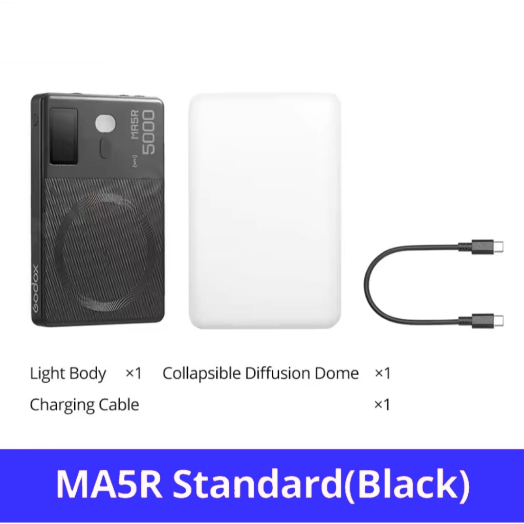 Godox MA5R RGBWW Magnetic Charging LED Light and Power Bank