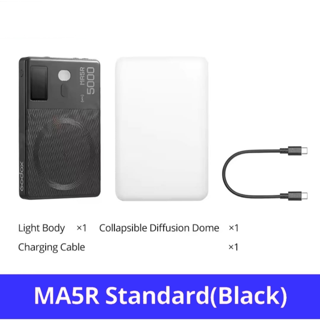 Godox MA5R RGBWW Magnetic Charging LED Light and Power Bank