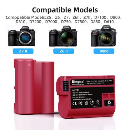 KingMa EN-EL15 / EN-EL15C (2400mAh / 2600mAh) Battery (For Nikon Z5 / Z6 / Z7 / Z6II / Z7II etc)