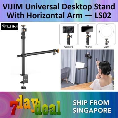 Ulanzi VIJIM LS02 Extendable Desktop Stand with Horizontal Arm Ball Head (LS-02 For LED Video Light Camera & Smartphone)