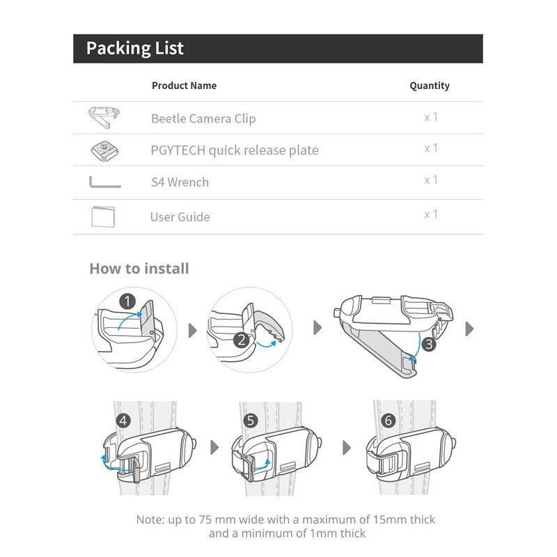 PGYTECH Beetle Camera Clip