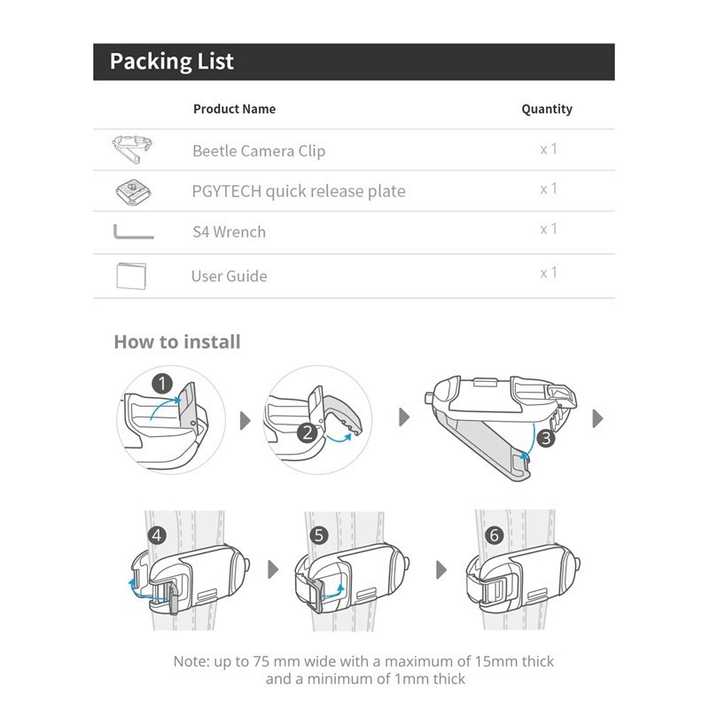 PGYTECH Beetle Camera Clip